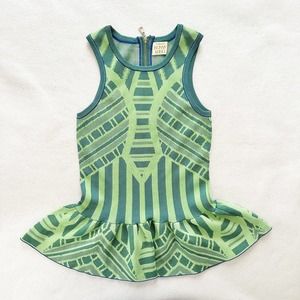 Torn By Ronny Kobo Deco Design Peplum Tank Top